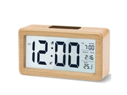 2026-reloj Despertador Digital De Madera Con Pantalla Lcd Grande Y Luz De Fondo Ajustable