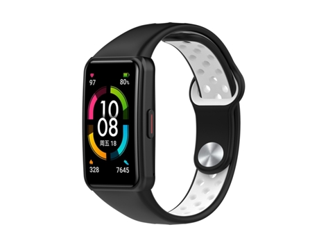 Correa Smartwatch para Honor Band 7 Silicona con Hebilla Inversa Dos Colores (Blanco y Negro)