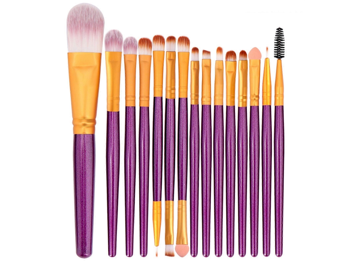 Juego de brochas de maquillaje de fibra sintética para base, crema, polvos, difuminado, rostro, ojos y sombras. Rosewell