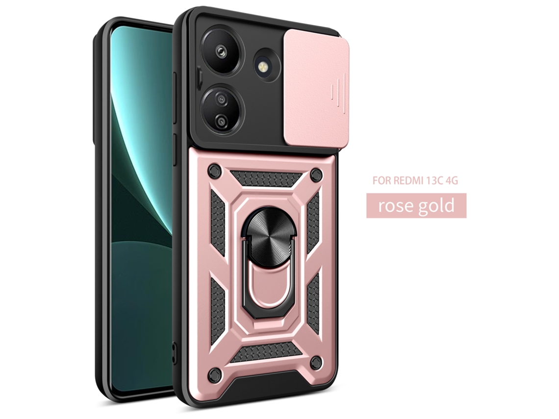 Adequado Para Capas De Celular Redmi Com Fivela Magnética Para Carro, Evitando Qouro Rosa janela Deslizante Para Unha Lisa - / Note10 Pro Max 4g Ver