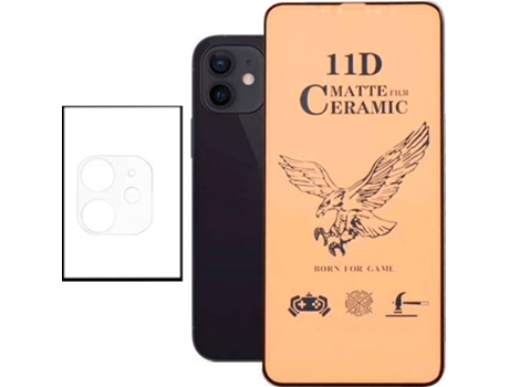 Kit Cristal Templado Ceramic Glass Full Cover Apple iPhone 13 Pro PHONECARE y Protector de Cámara