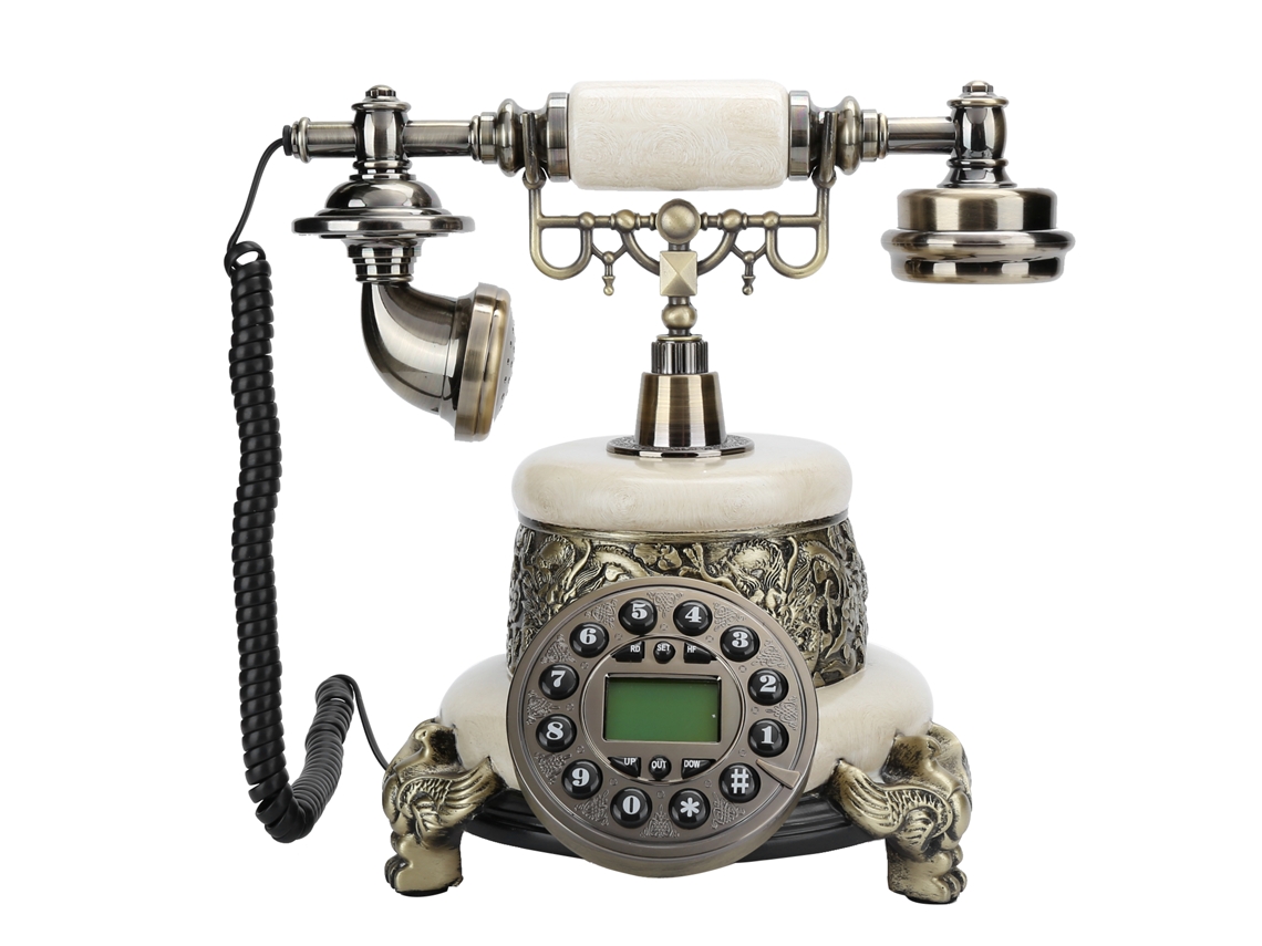 Teléfono fijo clásico (estilo retro europeo, retroiluminado)
