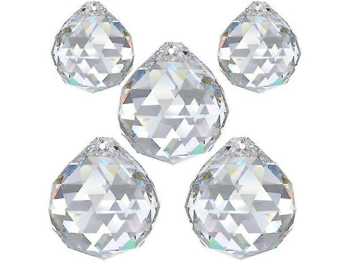 Bolas de cristal - Bolas de cristal arcoíris de 30 mm, 5 unidades para decoración de ventanas, Feng Shui