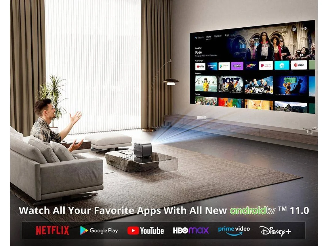 Proyector ETOE E3 Pro Android TV 600ANSI Resolución Nativa 1080P