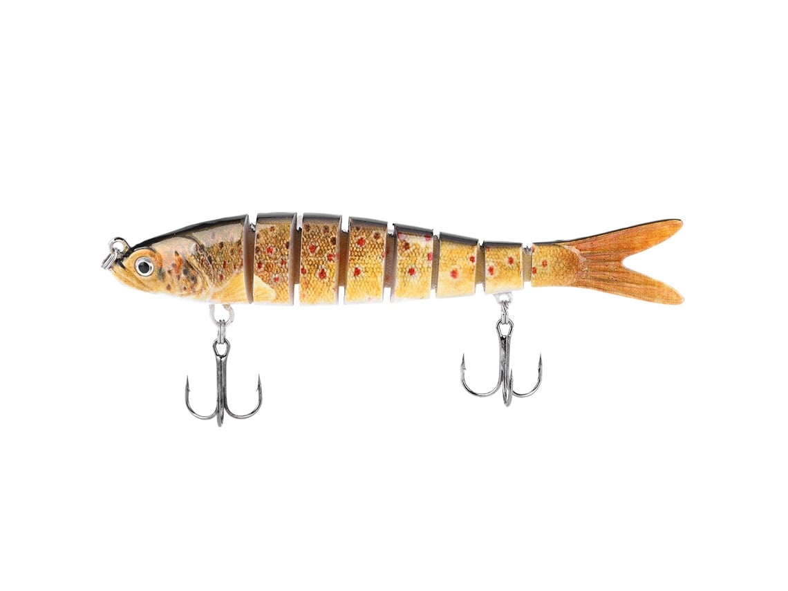 Danu26-señuelo De Pesca Durable De Plástico 13.7cm 8 Secciones Sumergible Con Anzuelos Para Bass (jm034-5)