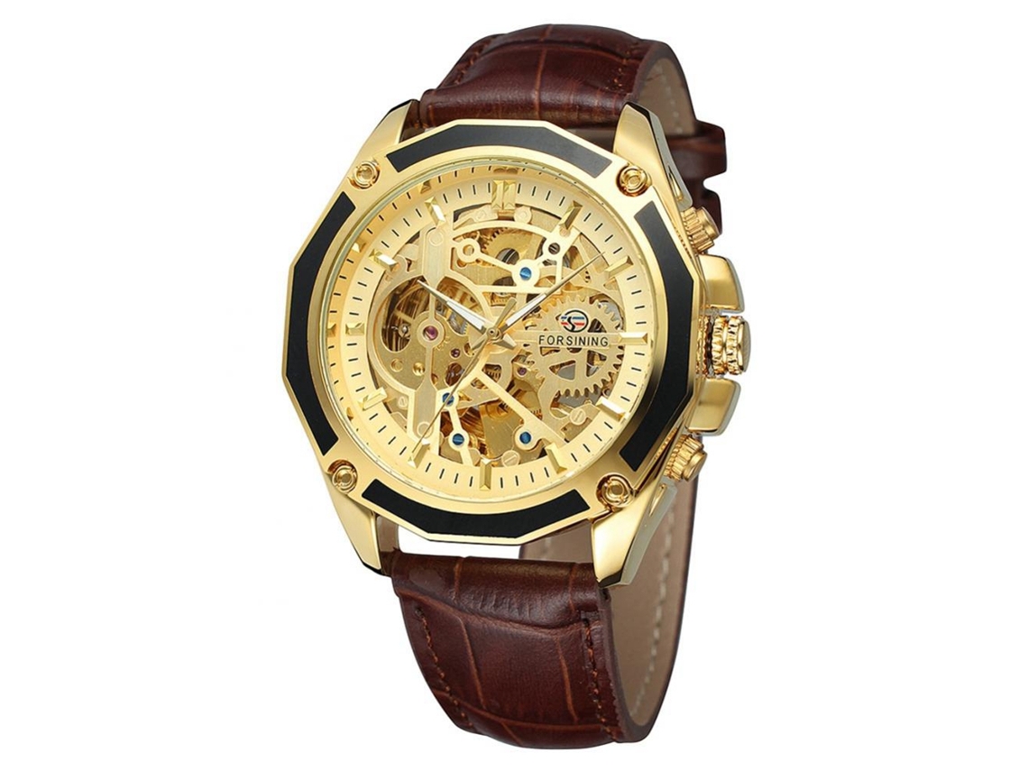 Reloj Hombre Empresa Forsining Mecánico Analógico Cuerpo Hueco Acero Inoxidable