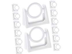 30 Piezas Pegue El Soporte Barra Colgante Soporte Adhesivo Para Barra De Cortina Blanco Diseño De Gancho De Plástico Autoadhesivo Rota