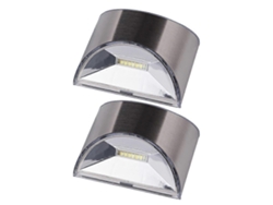 Rebe-2 Lámparas De Pared Exteriores Solares Antiparabólica Led Para Jardín Patio Fence Ip44 50lm 6-8h 10x8x5.3cm Plata