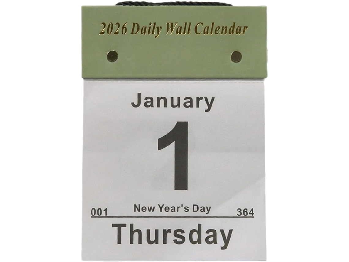 Calendario Diario 2026, Papel Grueso Desprendible | De Escritorio Y Pared Para Todo El Año Ideal Para Aulas