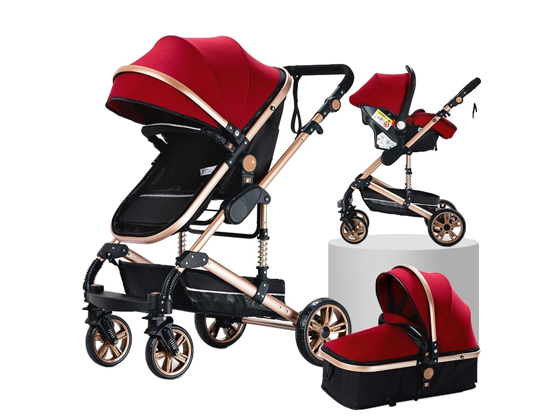 Cochecito de bebé, diseño ligero, plegado compacto, Xr003-rojo