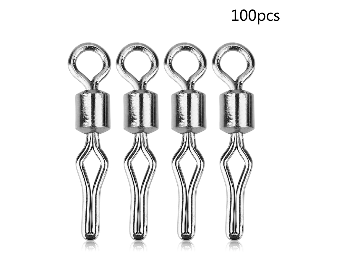 Anub 100 piezas de eslabones giratorios de acero inoxidable para pesca, conectores de señuelos de alta resistencia 6