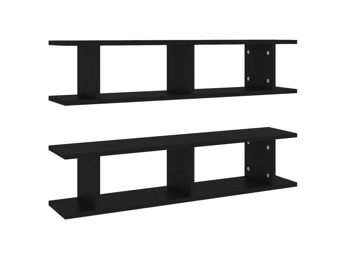 Juego de 2 estantes de pared de contrachapado negro MAISON EXCLUSIVE (90x18x20 cm)