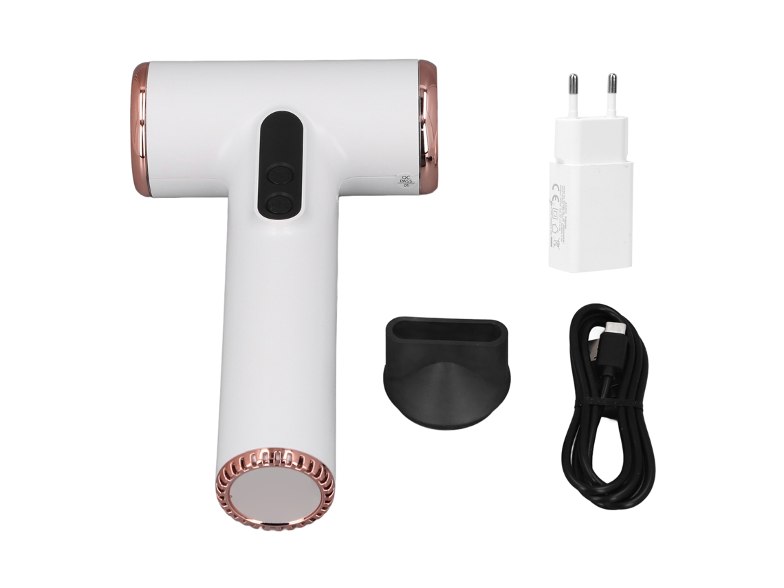 Secador De Pelo Inalámbrico Recargable Por Usb De 200 W Y 15600 Mah, Portátil Y Potente, Con Boquilla Para Viajes Y Uso Doméstico.