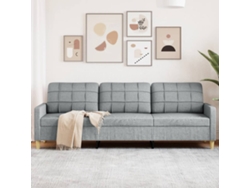 Sofá De 3 Plazas De Tela Gris Claro 210 Cm