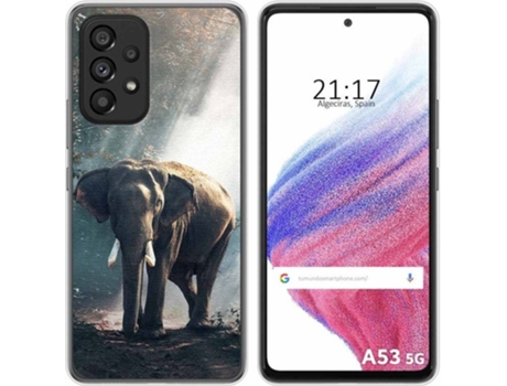Carcasa para Samsung Galaxy A53 5G TUMUNDOSMARTPHONE Dibujos Elefante Multicolor