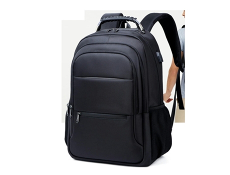 Mochila para ordenador portátil Mochila de viaje Mochila de negocios Mochila escolar grande impermeable para hombres-negro