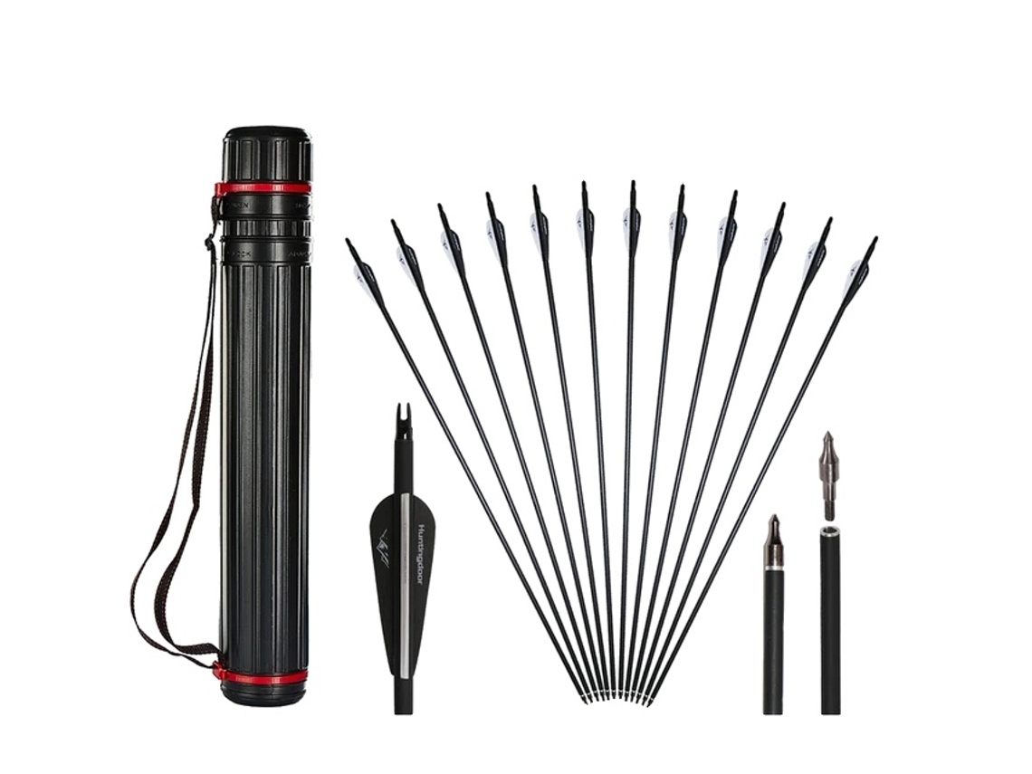 Flechas de carbono de 31 pulgadas con puntas extraíbles, 24 unidades OEM