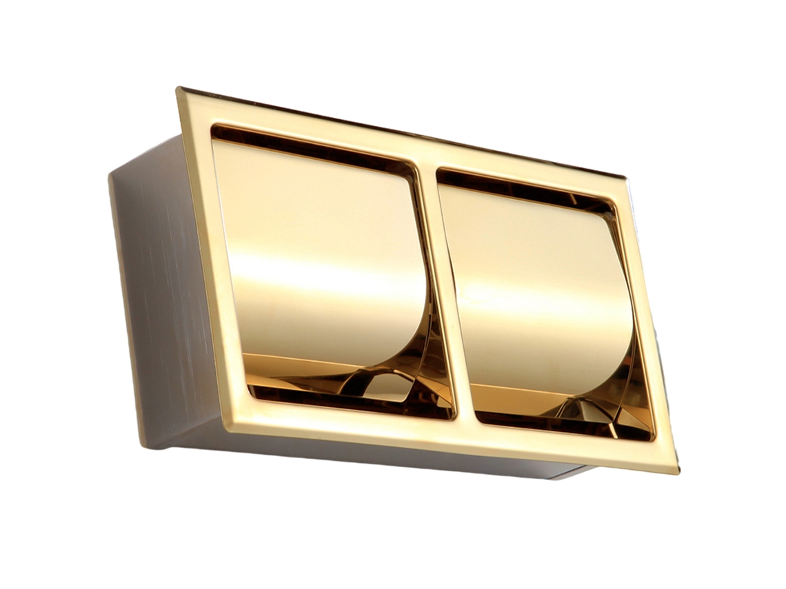 Caja de rodillos doble de acero inoxidable 304 dorada para montaje en pared Jortmrd