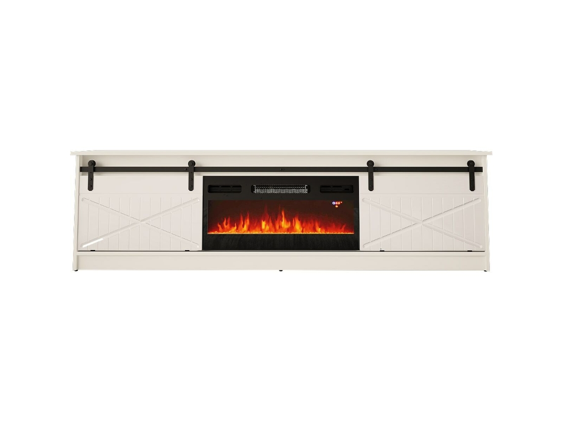 Mueble de TV CAMA MEBLE GRANEROKOM B/B Blanco Laminado Madera MDF Aglomerado 200x56,7x35 cm