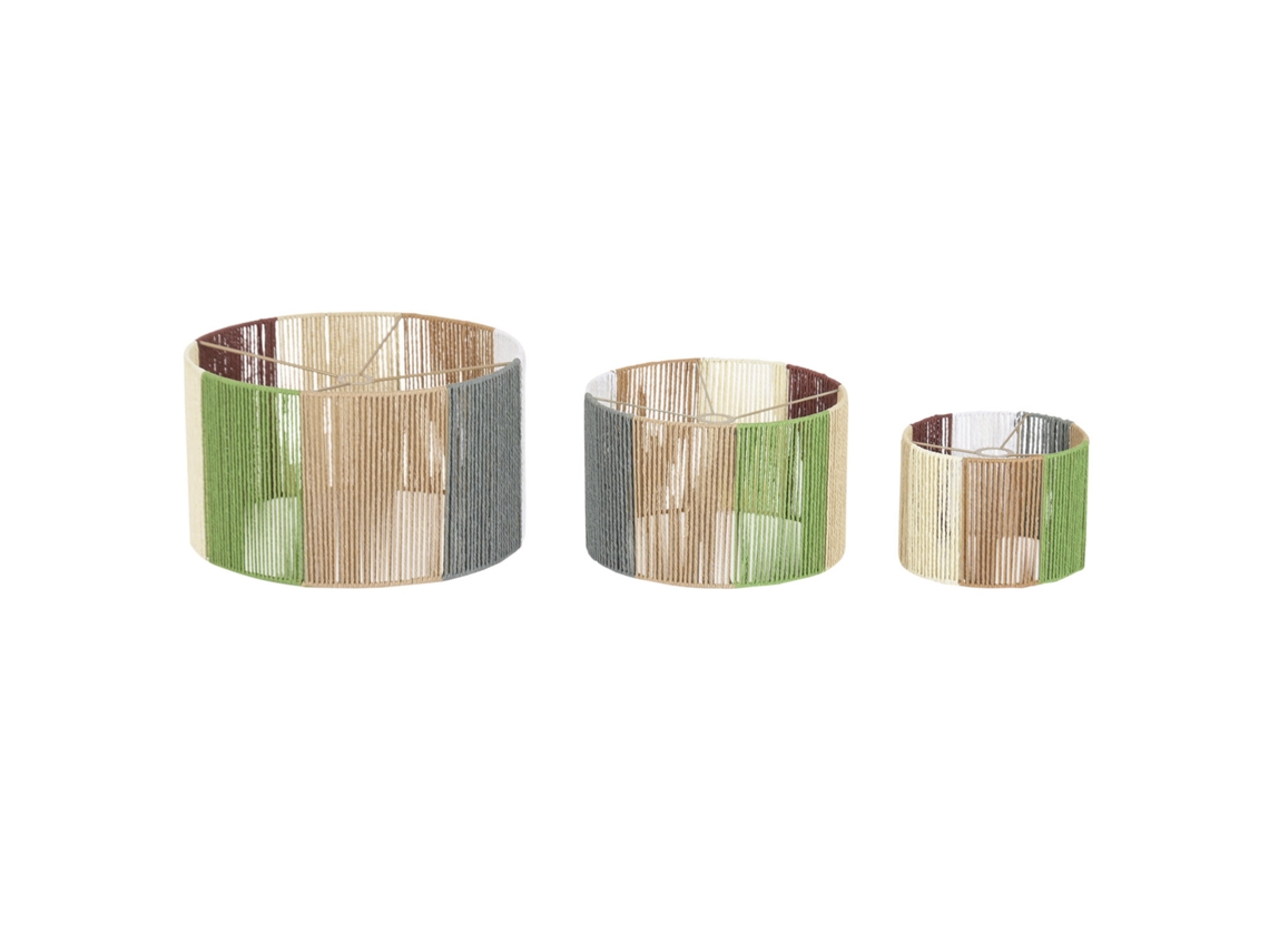 Set 3 Pantalla Fibra Lampara Con Ba 52,5x52,5x30,5cm