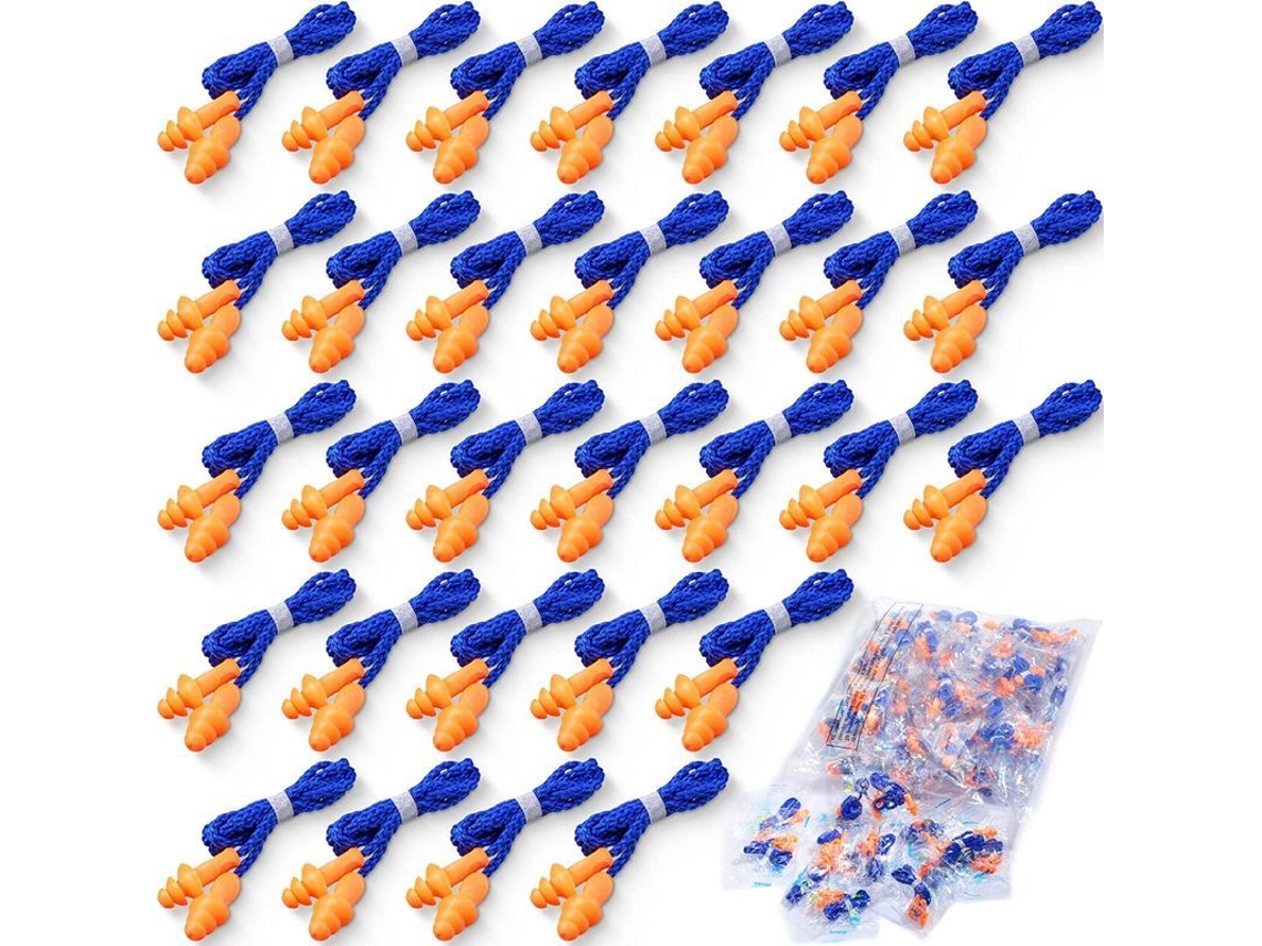 200 Pares De Tapones Para Los Oídos De Silicona Reutilizables Con Cordón Para Dormir Y Proteger La Audición.