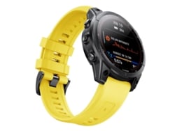 Bracelete Para Garmin Quickfit (26mm) - Silicone - Ladder - Fivela De Aço Preta Amarelo