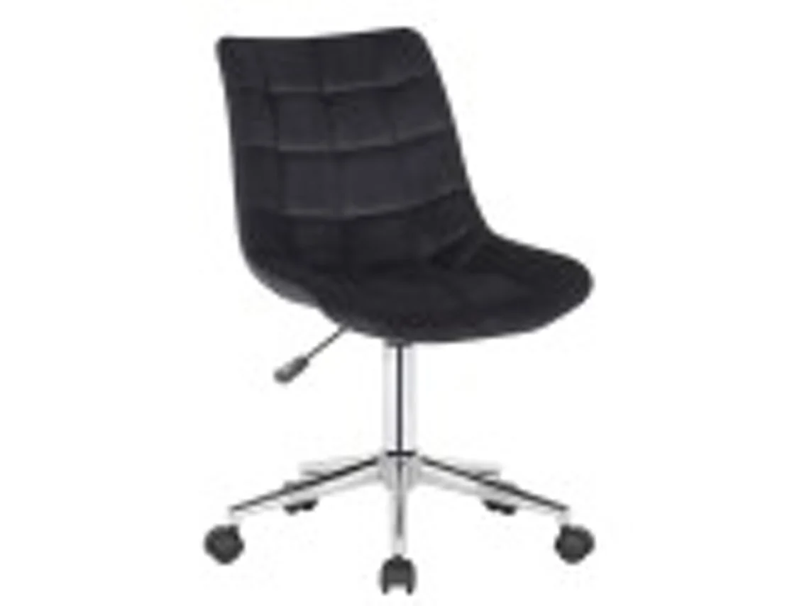 Silla de Escritorio DUDECOR (Negro - Acero com acabamento em cromado - 46x62x81 / 96)
