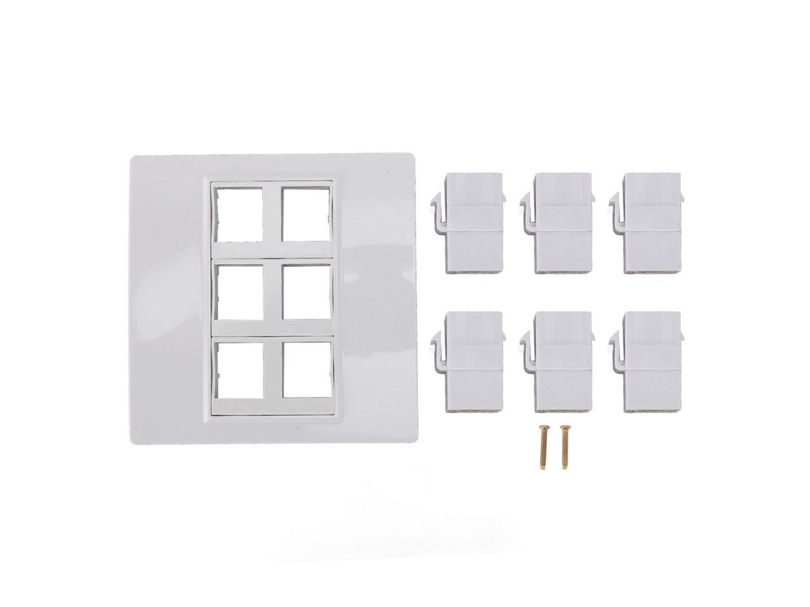 Placa De Parede Hdmi Profissional 4k 60hz 6 Portas Keystone Compatível Com Hdmi 2.0 Para Casa
