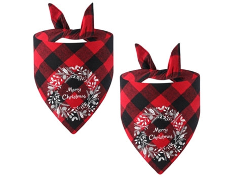 Paquete de 2 pañuelos de tela escocesa para perros de Navidad, bufanda de vacaciones para perros y cachorros, traje de Navidad ajustable para perro...