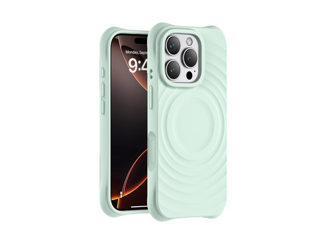 (verde Claro, Iphone 14 Pro Max) Funda Magnética Para Iphone, Cobertura Total Con Silicona Líquida.