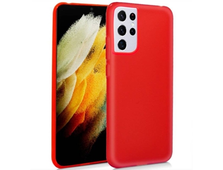 Funda para Samsung Galaxy S21 Ultra COOL Silicona Rojo