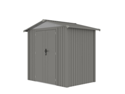 Caseta Metálica Gardiun Grunewald 4,03 M2 Exterior 240x168x220 Cm De Acero Con Ventana Lateral Y Puerta Doble 106x178 Cm