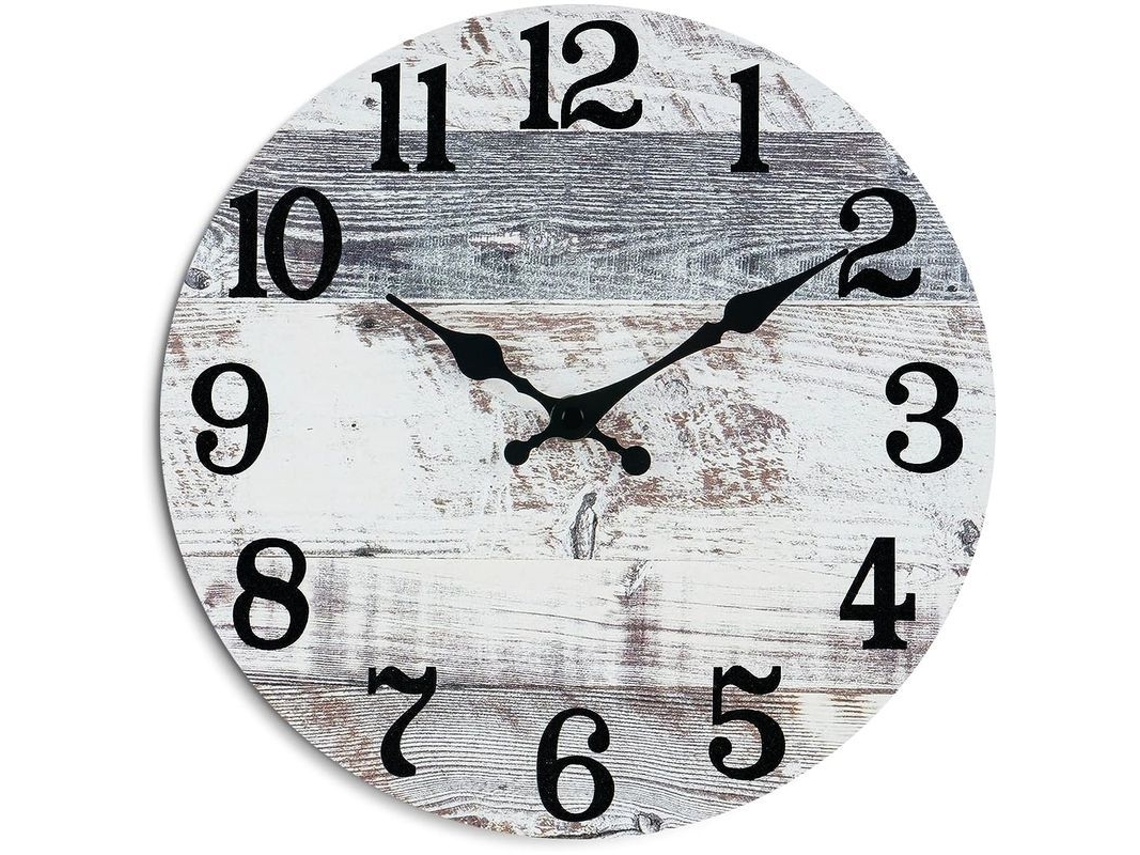 2026-reloj De Pared Linjou, Vintage Redondo Rústico Costero Náutico Decorativo (gris)