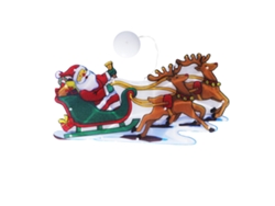 Lámpara Colgante Led Navideña Con Forma De Trineo Papá Noel, Funciona Pilas Y Tiene Ventosa. Decorac