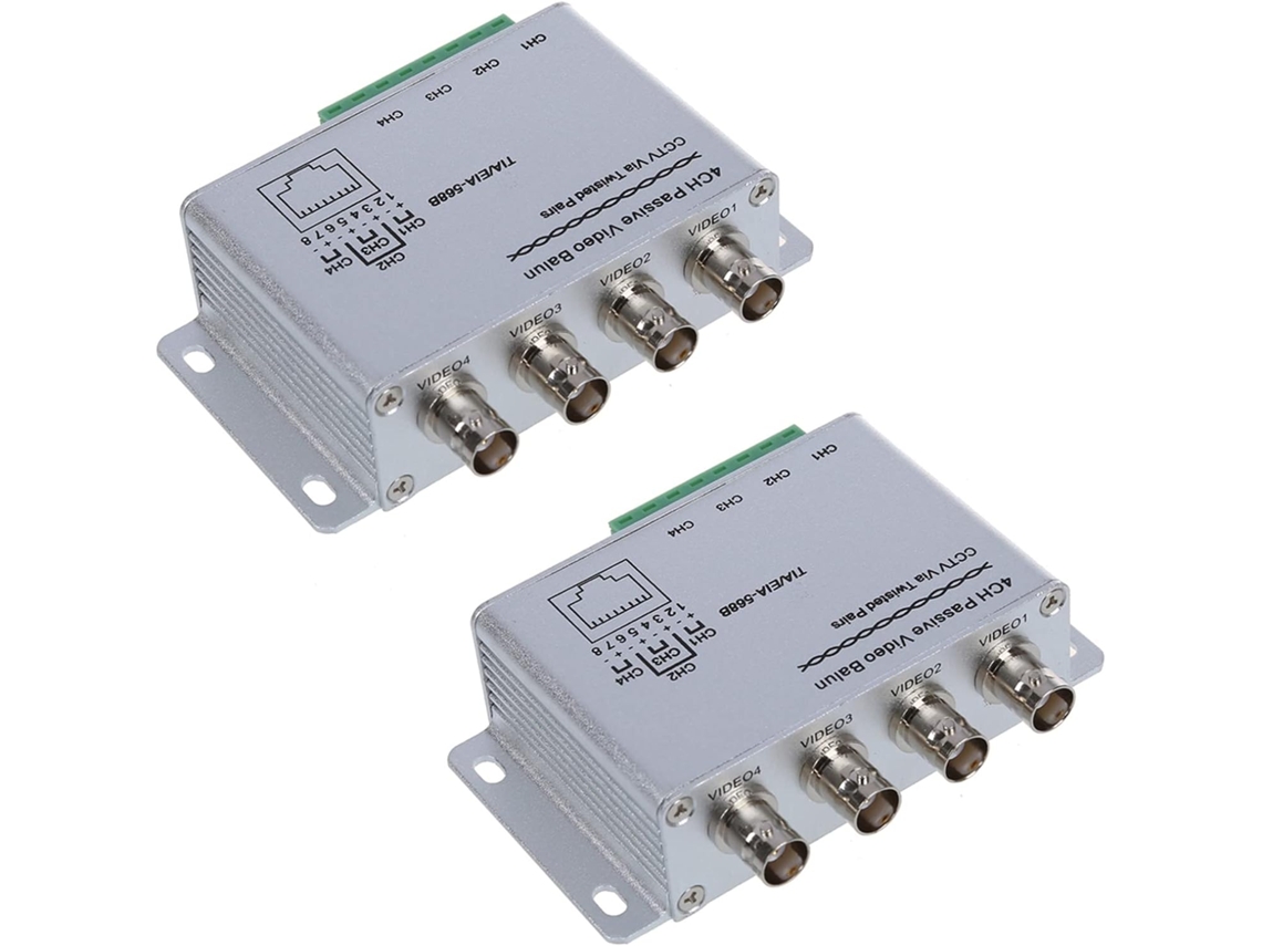 Transceptor Balun De Vídeo Utp De 2 X 4 Canales