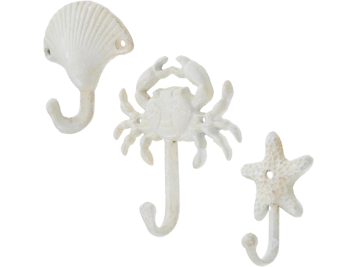 3 Perchas Decorativas De Hierro Fundido Para Vestidos De Playa - Fácil Instalación