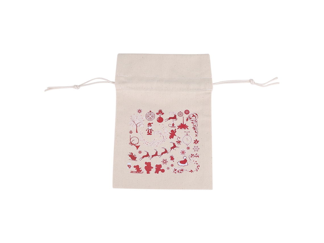 Bolsa de regalo navideña de lona con cordón ajustable 4