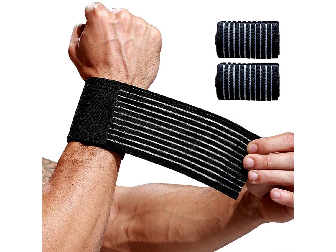 2026rebe-2 Piezas Brazalete De Muñeca Brazaletes De Soporte Para Hombres Y Mujeres Para Levantamiento De Pesas Tenis Fitness