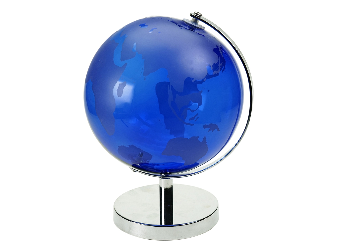 ORIGEN Home Decor Bola Globos Mundo Azul Redondo - 27x22x20cm BY SIGRIS