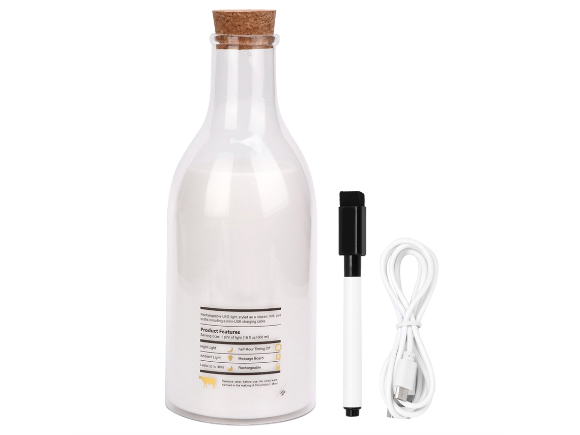 2026-lámpara De Mesa Led Recargable Usb Botella De Leche Diy Luz Nocturna Para Dormitorio