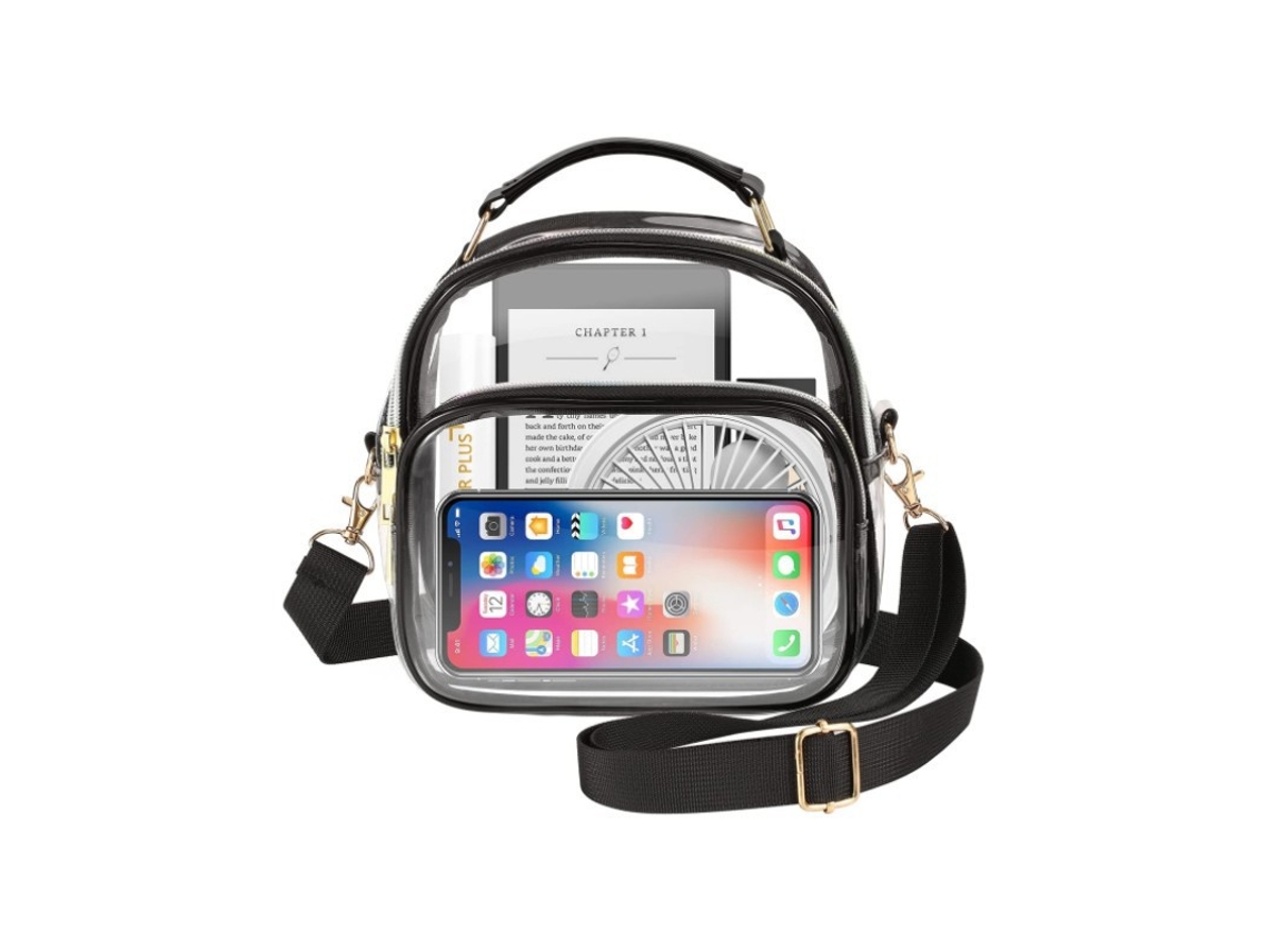 Bolso bandolera transparente, ideal para conciertos, festivales y eventos deportivos. (HEXINYIGJLY)