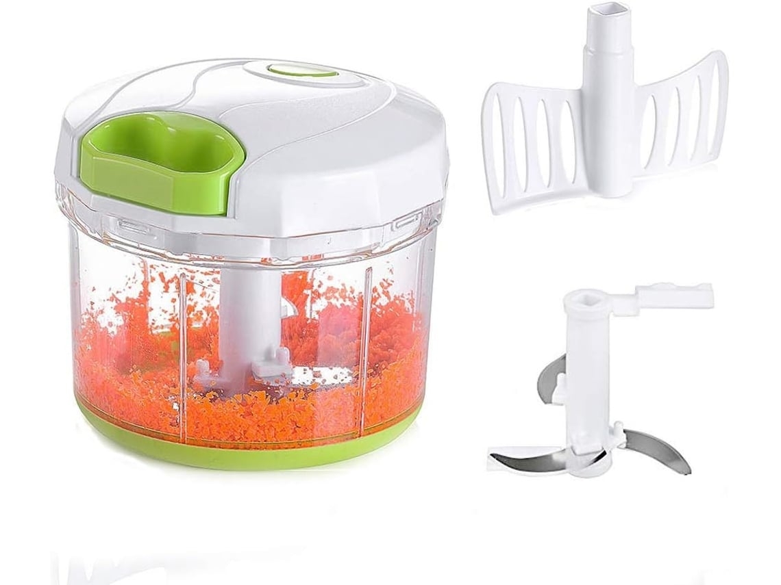Picadora manual de alimentos de gran capacidad, para cocina, cebolla, ajo, verduras, color blanco USHION