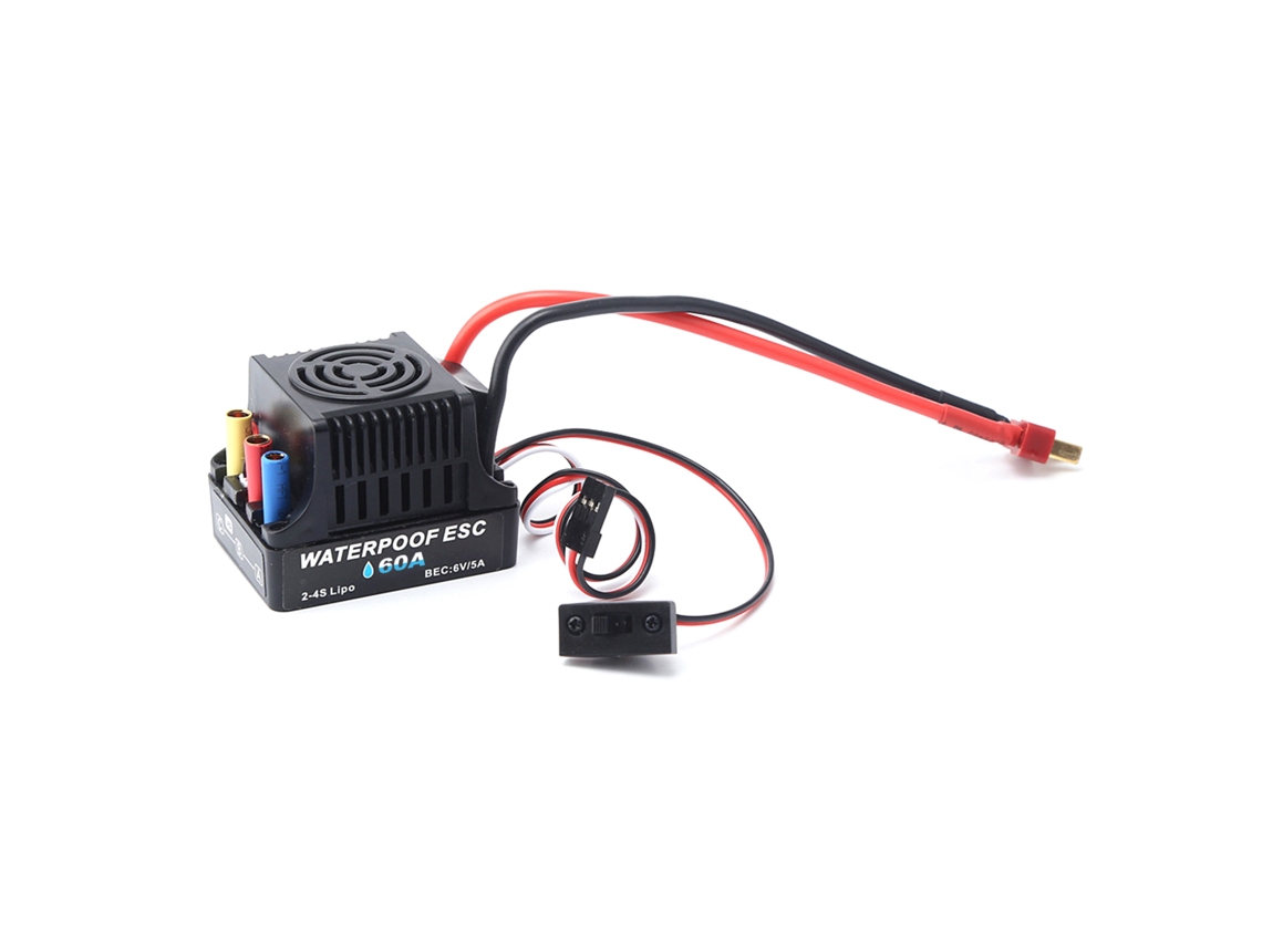 Controlador De Velocidade Eléctrico Esc Sem Escovas 60a 2-4s Bec 6v 5a Para Carro Rc 1/8 1/10
