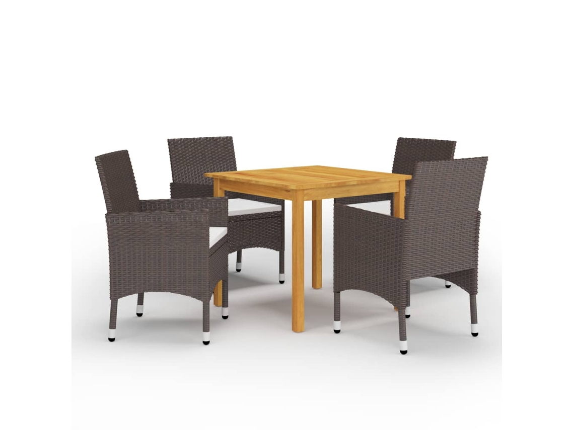 Juego de comedor de jardín de 5 piezas marrón Dkd Home Decor