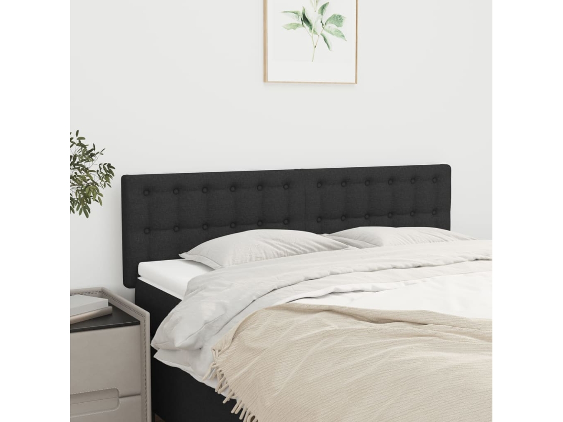 Cabeceros 2 Unidades Tela Negro 72x5x78/88 Cm
