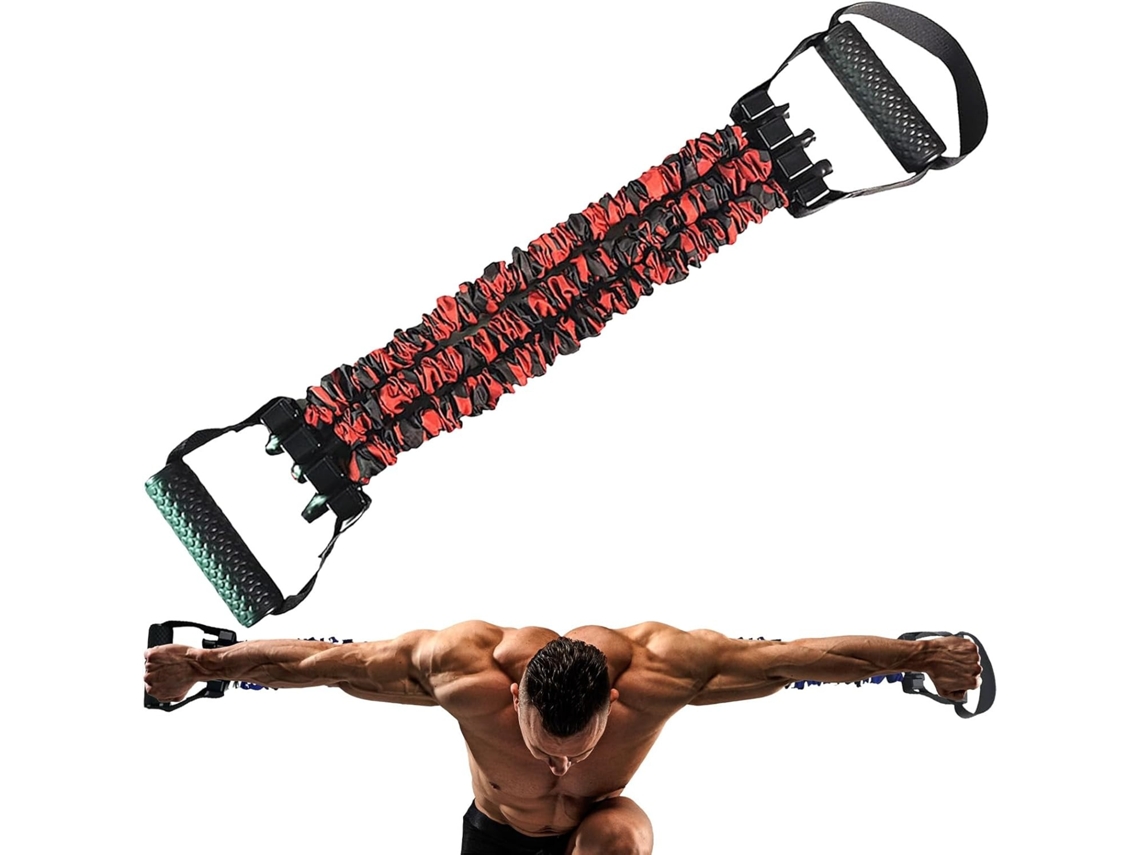 Banda De Resistencia De 3 Agujeros Con Asa, 3 Niveles De Resistencia Ajustables Para Entrenamiento Muscular (75 Libras/rojo) Gertiz