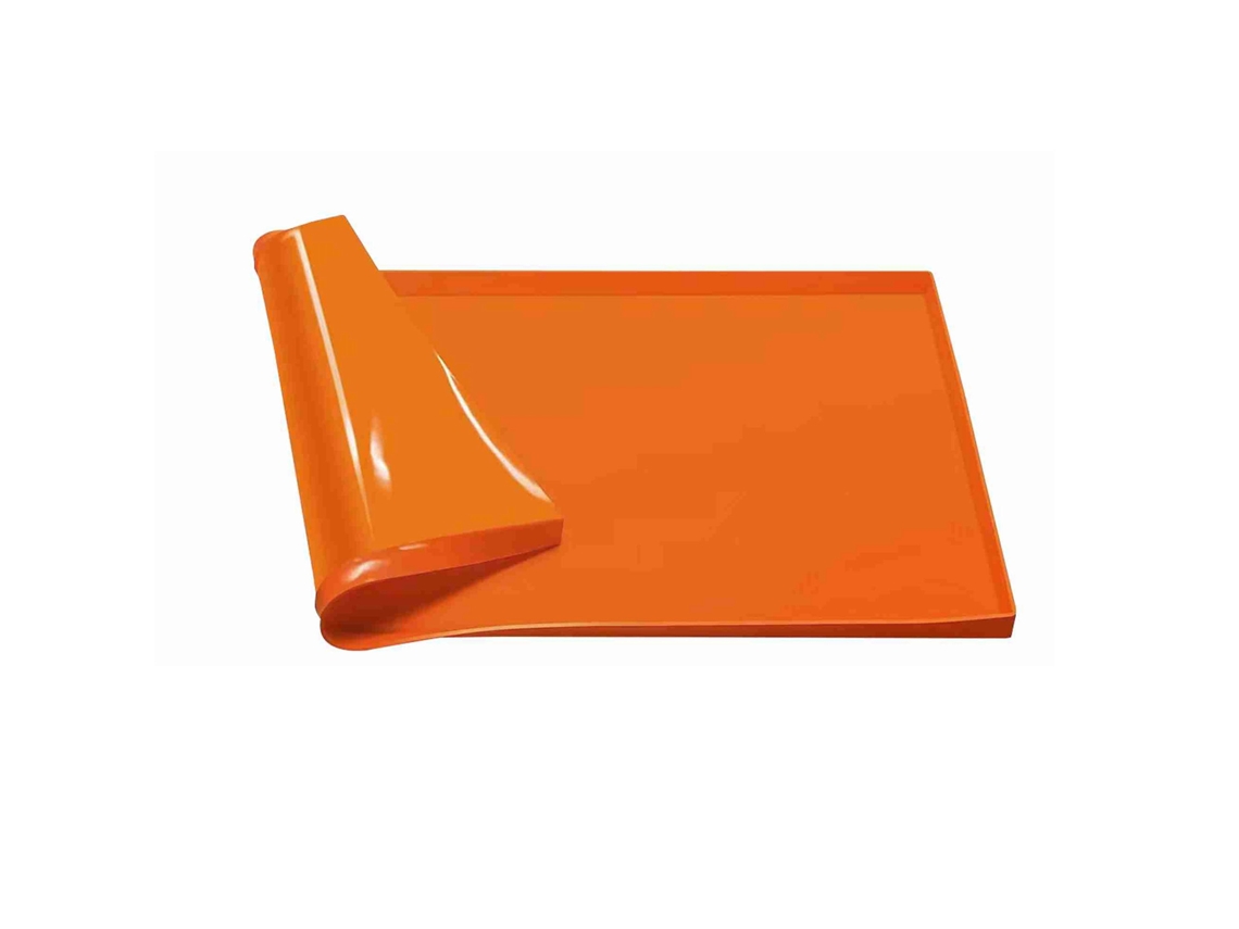 Alfombrilla protectora para parrilla LAXISCREED de 91 cm (36 pulgadas) de silicona antiadherente color naranja.
