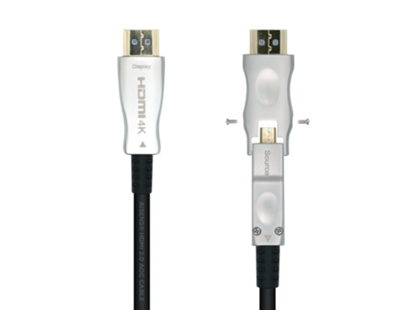 Cable Hdmi 2.0 Aoc 4K Desmontable AISENS A148-0511/ Hdmi Macho / D Macho Hdmi Macho/ 20M/ Negro