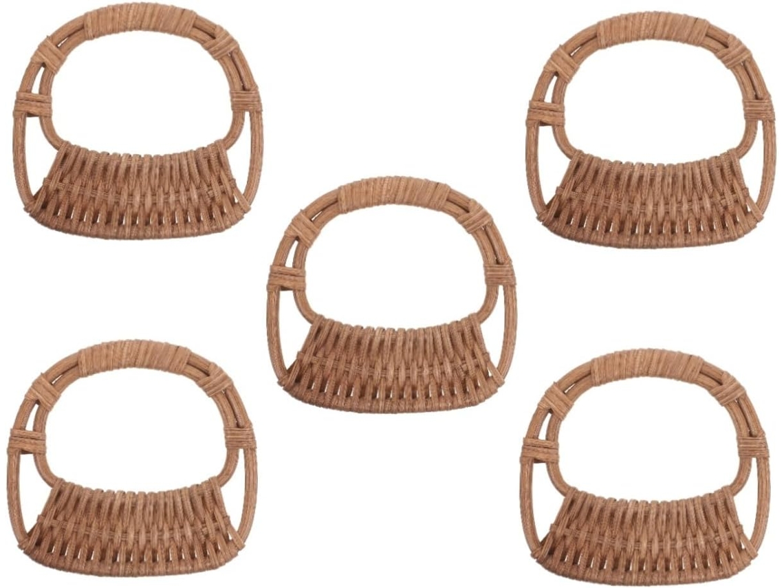5 Piezas De Asas De Mimbre Tejidas A Mano Para Bolsas De Seguridad. Accesorios Para La Fabricación De Bolsas Upage.