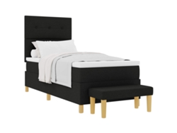 Maison Exclusive - Cama Tipo Box Spring Con Colchón Negro 80 X 200 Cm Tela